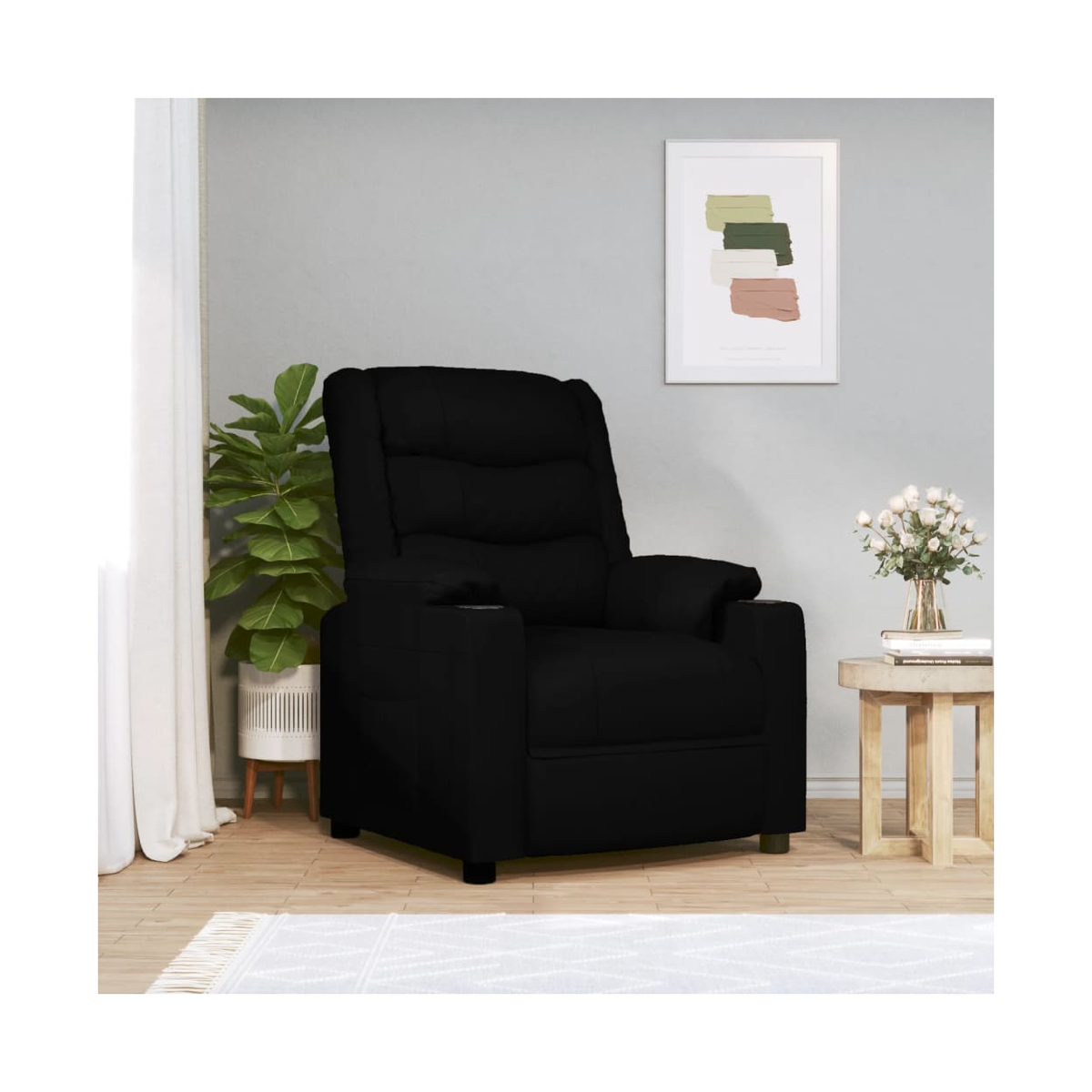 vidaXL Recliner Chair Black Faux Leather - from vidaXL