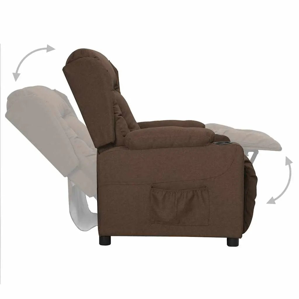 vidaXL Recliner Chair Brown Fabric - from vidaXL