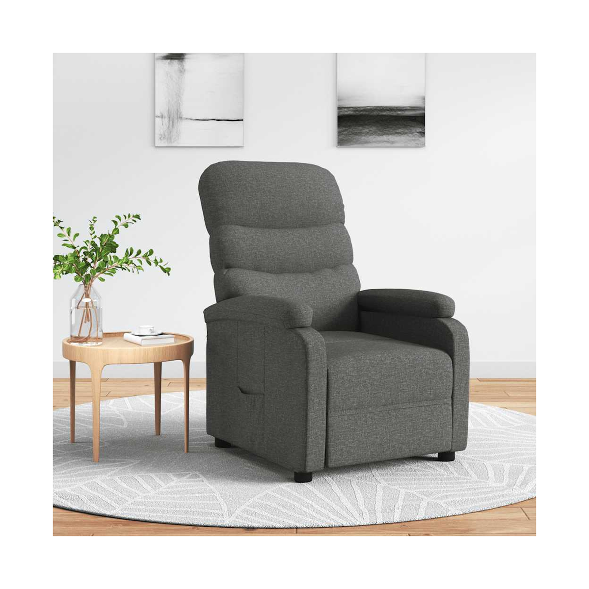 vidaXL Recliner Chair Dark Grey Fabric - from vidaXL