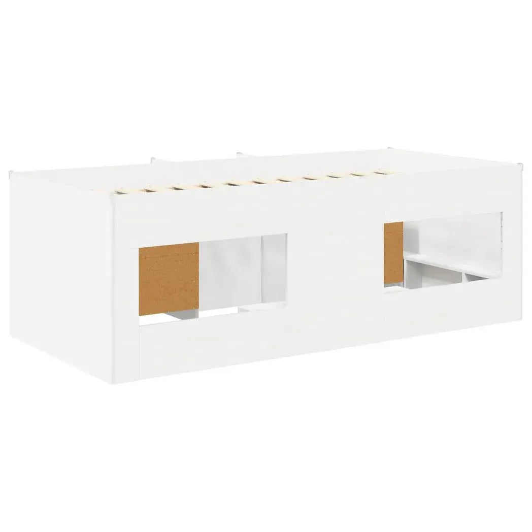 vidaXL Loft Bed Frame with Cabinet 3 pcs White Engineered Wood - from vidaXL