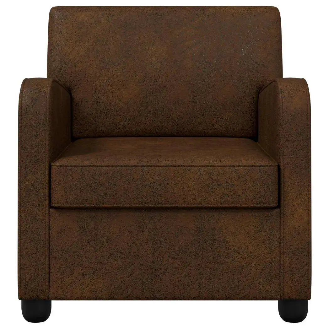 vidaXL Armchair Brown Faux Suede Leather - from vidaXL