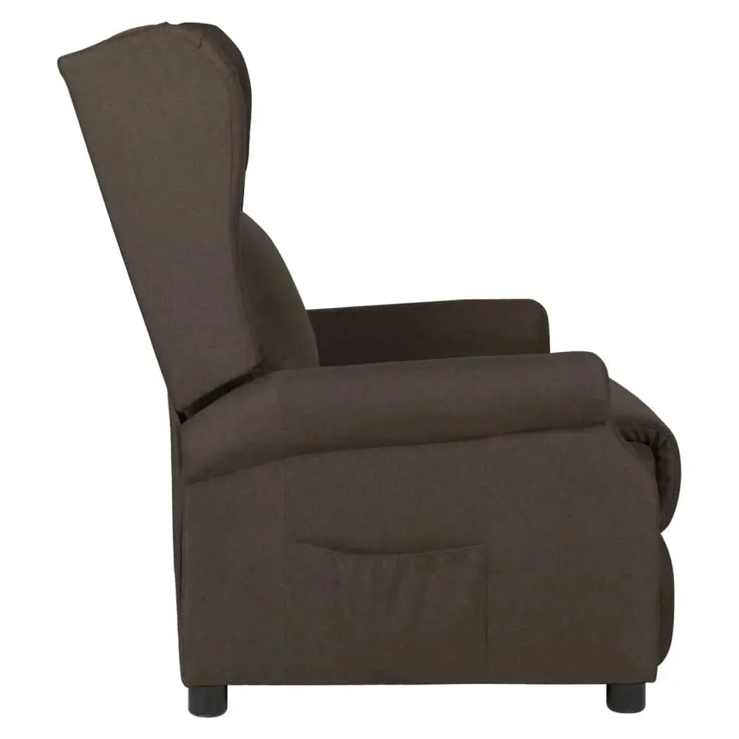 vidaXL Recliner Chair Dark Brown Fabric - from vidaXL