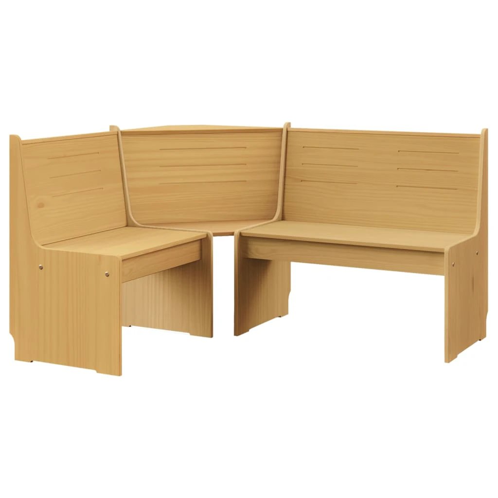 vidaXL vidaXL 3 Piece Dining Set REINE Honey Brown Solid Wood Pine - Dining Set