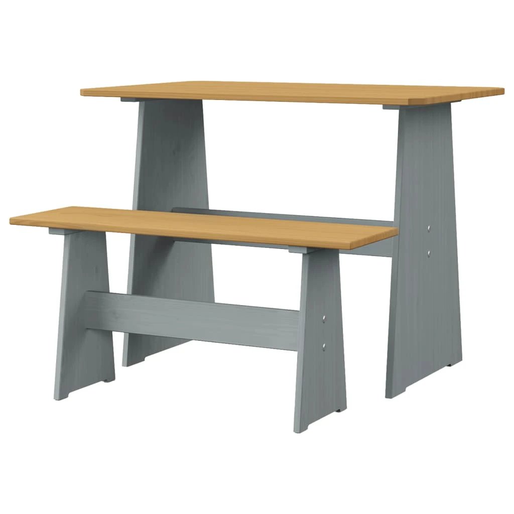 vidaXL 3 Piece Dining Set REINE Honey Brown Solid Wood Pine by vidaXL