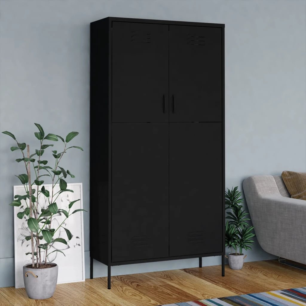 vidaXL Wardrobe Olive Green 90x50x180 cm Steel by vidaXL