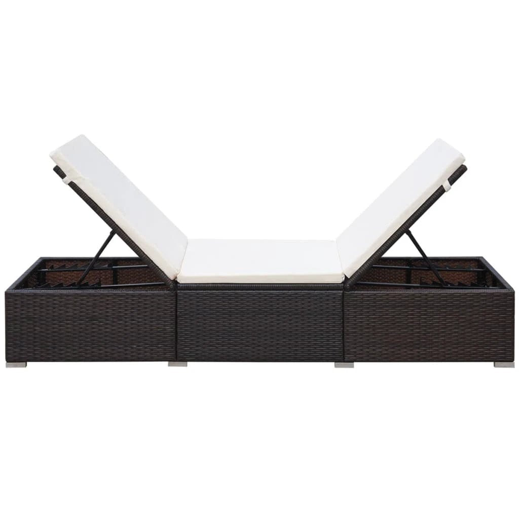 Premium Sun Lounger 200x70x40 cm Water Resistant PE Rattan Outdoor Patio Garden Weatherproof by vidaXL