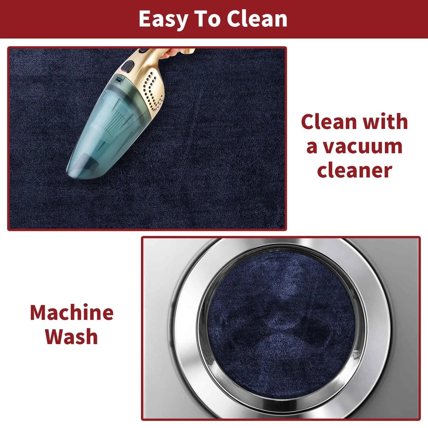 Vinsani VINSANI BATH MAT 50X80cm NAVY 1010162 - Rug