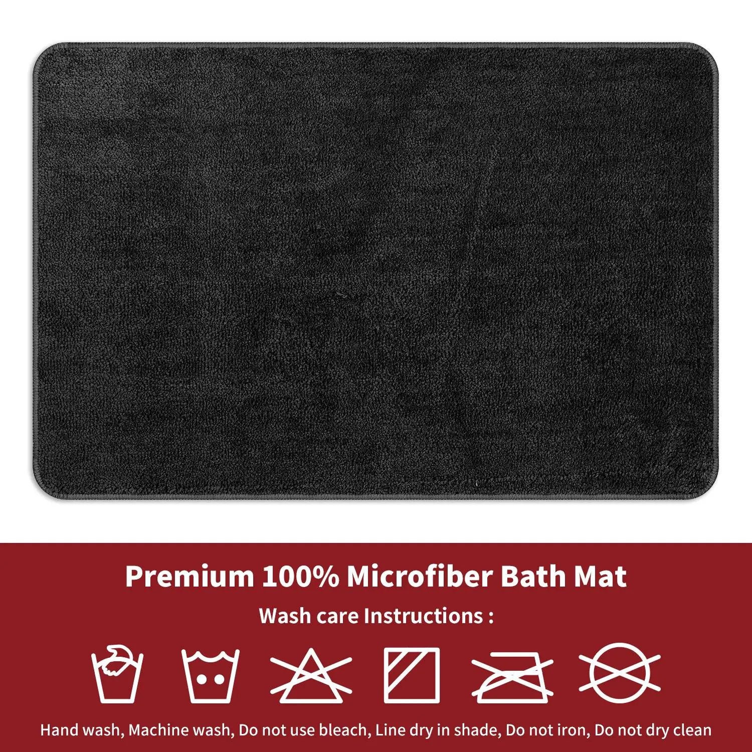 Vinsani VINSANI BATH MAT 50X80cm D.GREY 1010160 - Rug