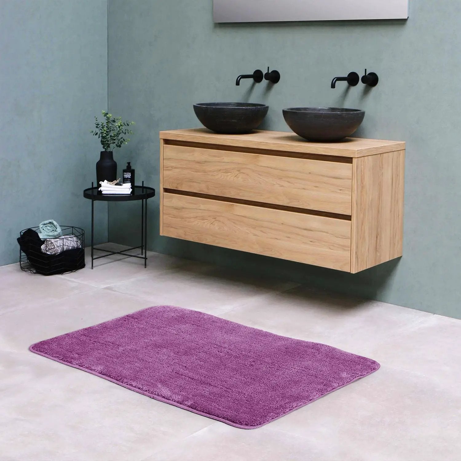 Vinsani VINSANI BATH MAT 60X90cm PURPLE 1010169 - Rug