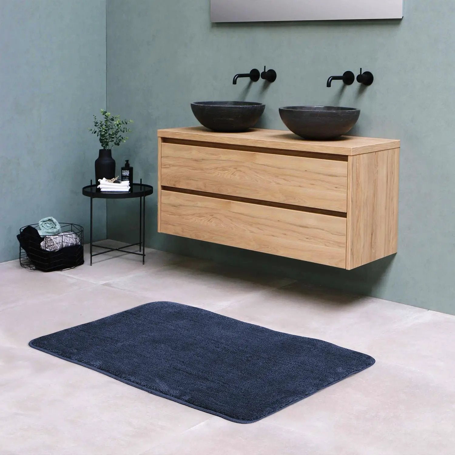 Vinsani VINSANI BATH MAT 60X90cm NAVY 1010168 - Rug