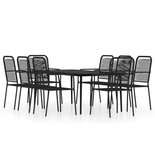 vidaXL 5 Piece Garden Dining Set Black Cotton Rope and Steel by vidaXL