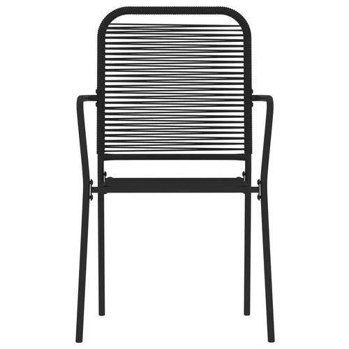 vidaXL vidaXL 5 Piece Garden Dining Set Black Cotton Rope and Steel - Garden Set