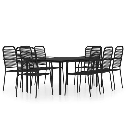 vidaXL vidaXL 5 Piece Garden Dining Set Black Cotton Rope and Steel - Garden Set
