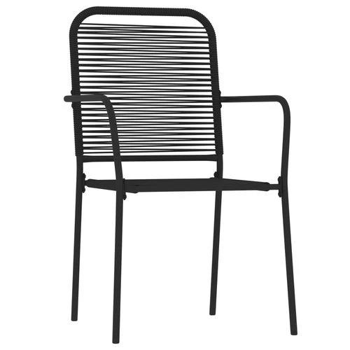 vidaXL vidaXL 5 Piece Garden Dining Set Black Cotton Rope and Steel - Garden Set