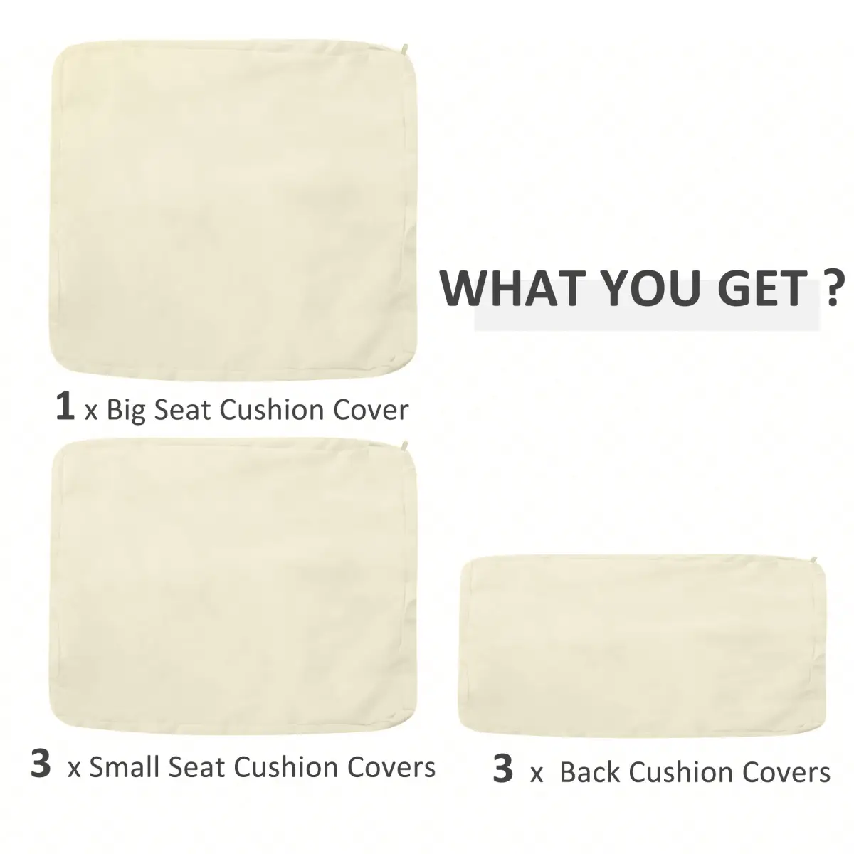Outsunny Rattan Garden Wicker Patio Furniture Cushion Cover Sofa Cover Replacement - Cover