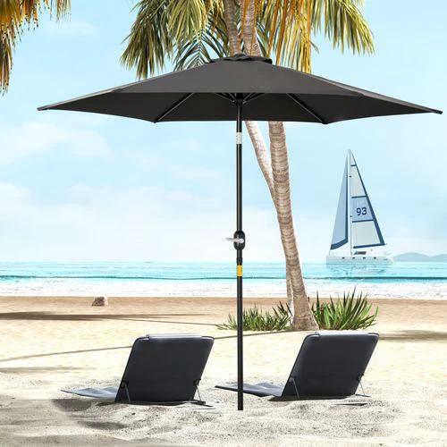 Outsunny 2.7M Patio Tilt Umbrella with Aluminium Frame and Crank for Outdoor Sun Protection by Outsunny
