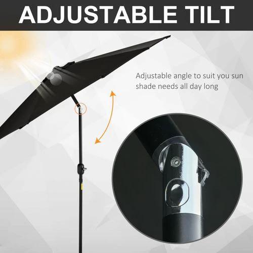 Outsunny 2.7M Patio Tilt Umbrella with Aluminium Frame and Crank for Outdoor Sun Protection by Outsunny