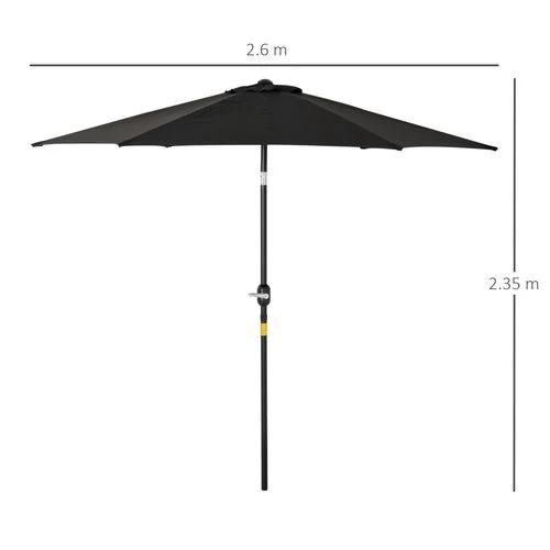 Outsunny 2.7M Patio Tilt Umbrella with Aluminium Frame and Crank for Outdoor Sun Protection by Outsunny