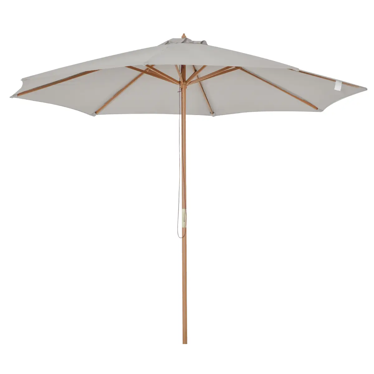 Outsunny 10'x8.2'H Bamboo Wooden Round Market Patio Sun Umbrella Parasol Sunshade Canopy - Parasol