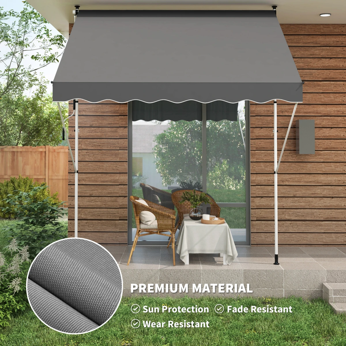 Outsunny Outsunny 3x1.5m Awning Aluminium Frame Patio - Cover