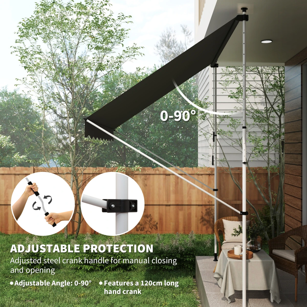 Outsunny Outsunny 3x1.5m Awning Aluminium Frame Patio - Cover