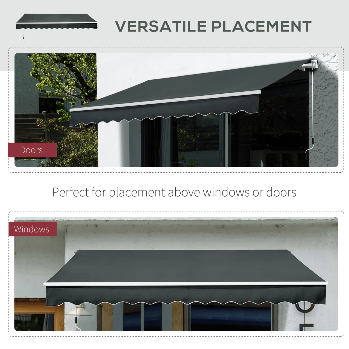 Outsunny Outsunny Awning 3.5x2.5m Manual Patio Shade - Cover