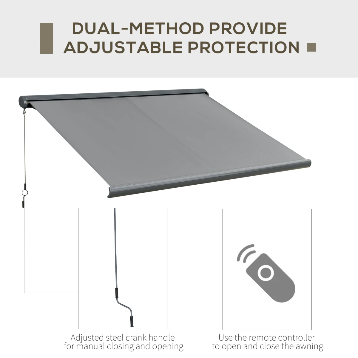 Outsunny Outsunny Cassette Awning Sunshade Universal Fit Electric Motorised For Doors And Windows - Cover