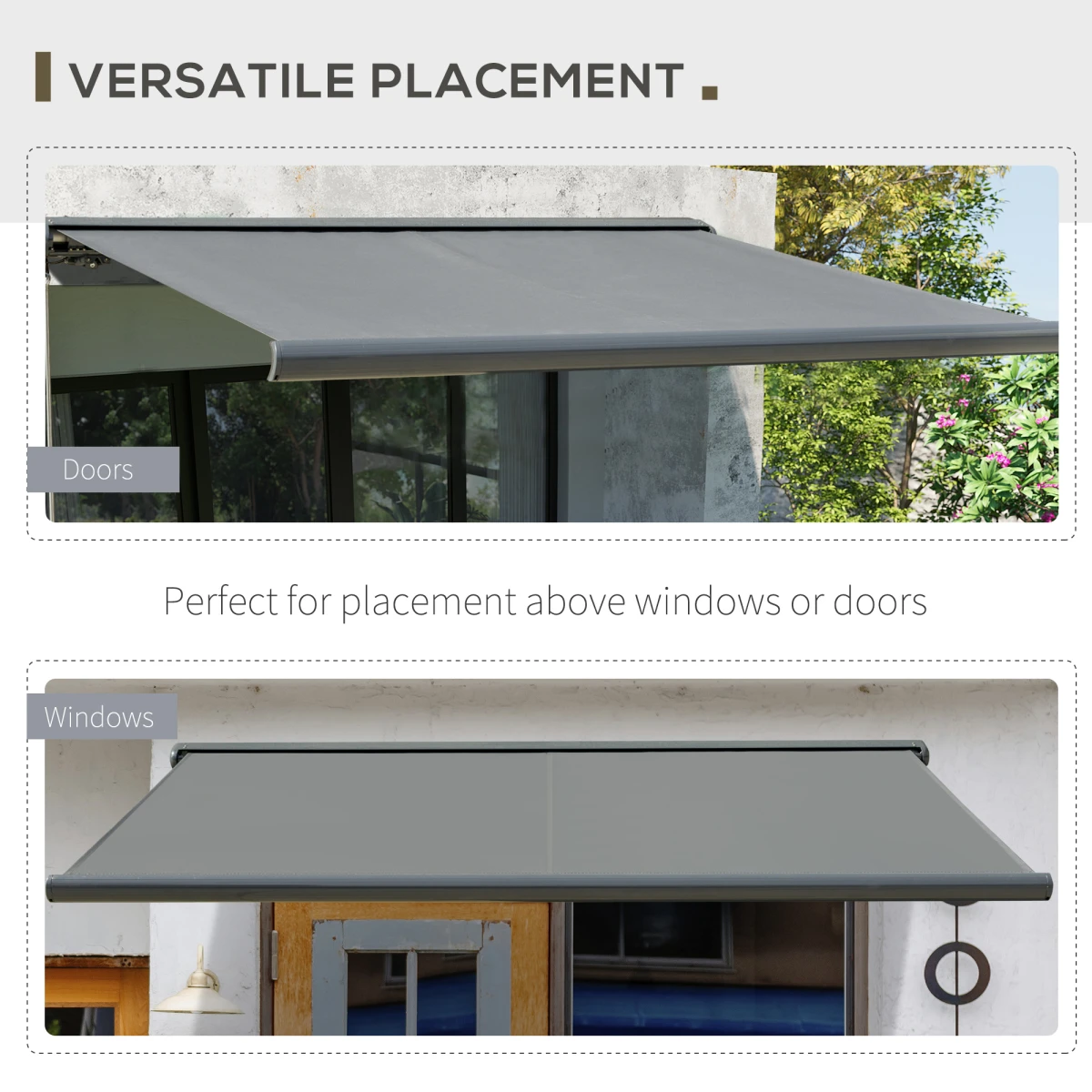 Outsunny Outsunny Cassette Awning Sunshade Universal Fit Electric Motorised For Doors And Windows - Cover
