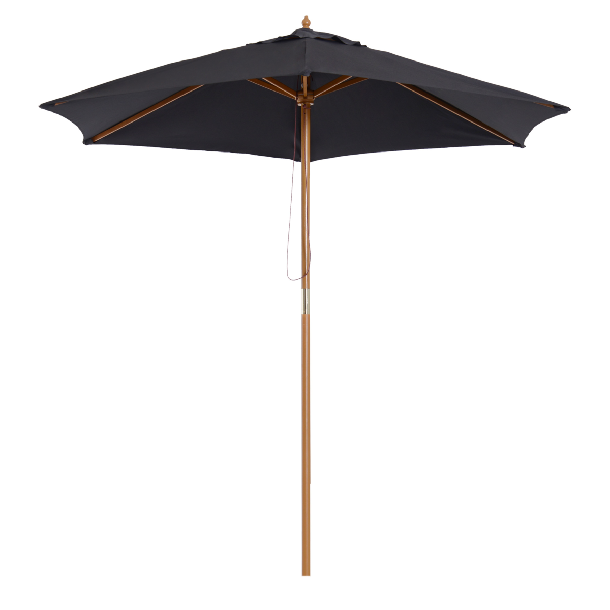 Outsunny 2.5m Wooden Garden Patio Parasol Umbrella - Parasol