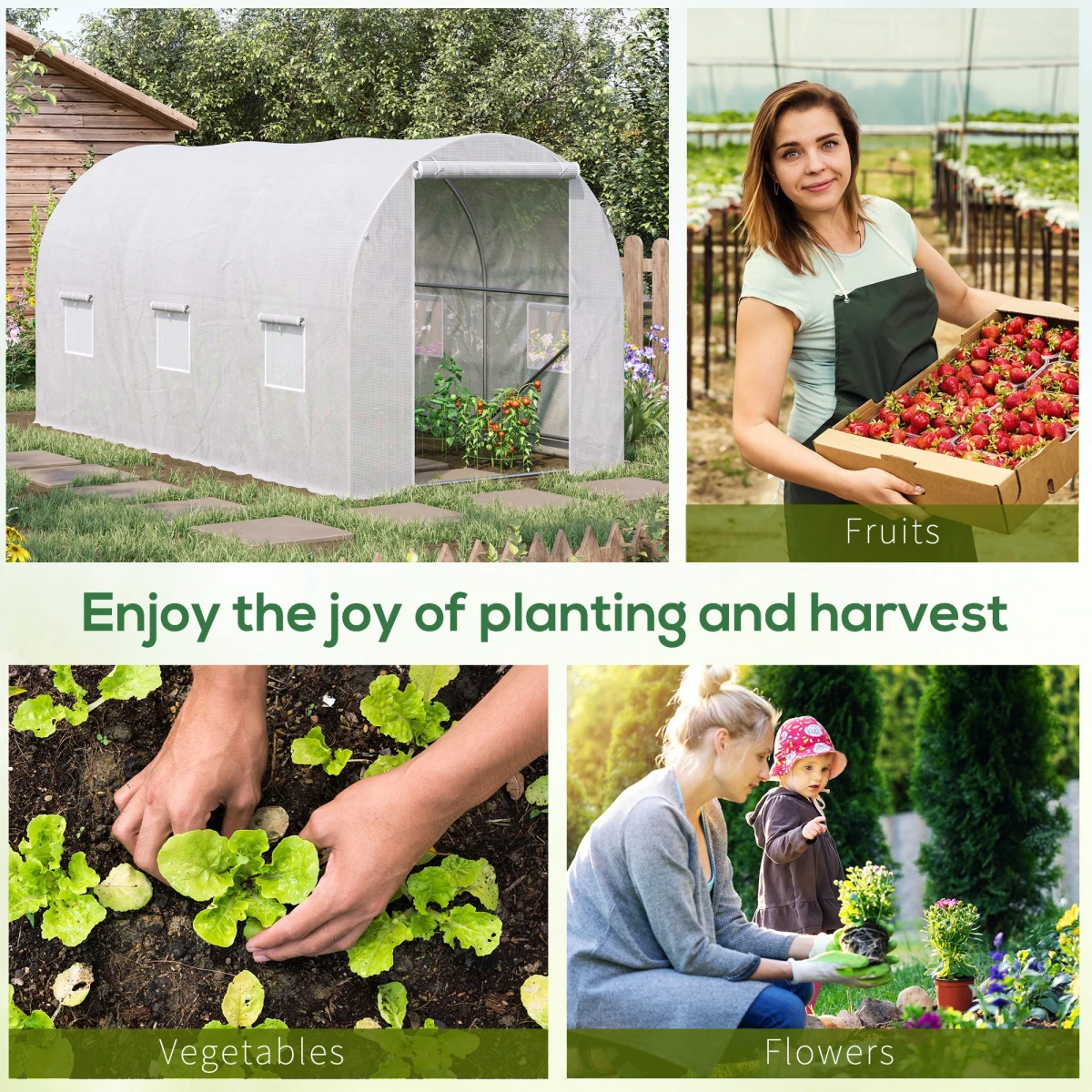 Outsunny Walkin Greenhouse 2.5x2x2m Galvanized by Outsunny