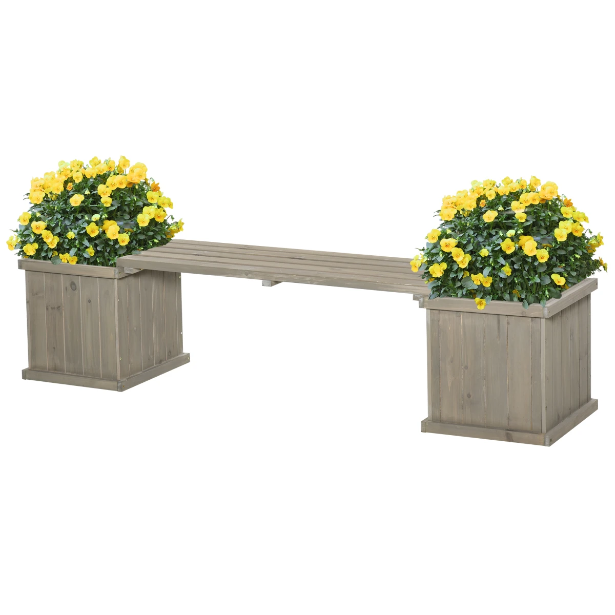 Outsunny Outsunny Garden Planter Bench Dual Planter Raised Patio - Planters