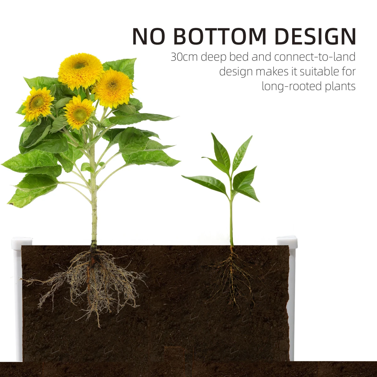 Outsunny Garden Raised Bed Planter 40x14x8 Durable Home by Outsunny
