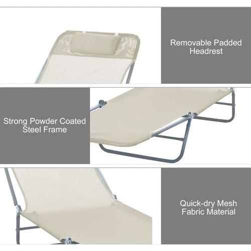 Adjustable Garden Lounger Recliner Chair with Folding Design for Outdoor Relaxation and Sunbathing by Outsunny