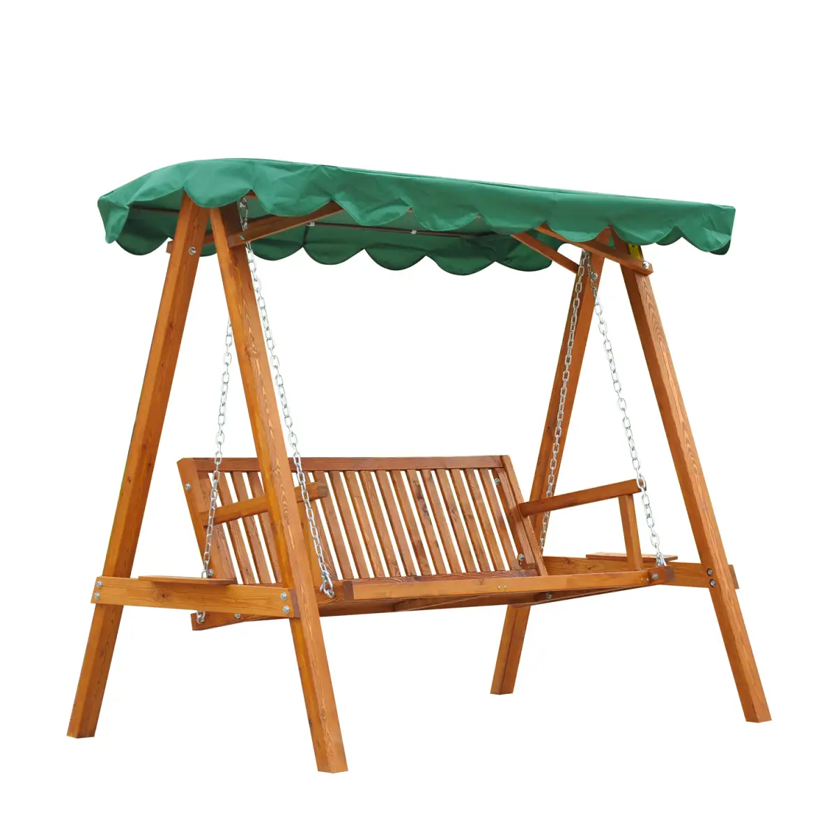 Outsunny 3-Seater Wooden Garden Swing Chair Seat Bench - Hammocks