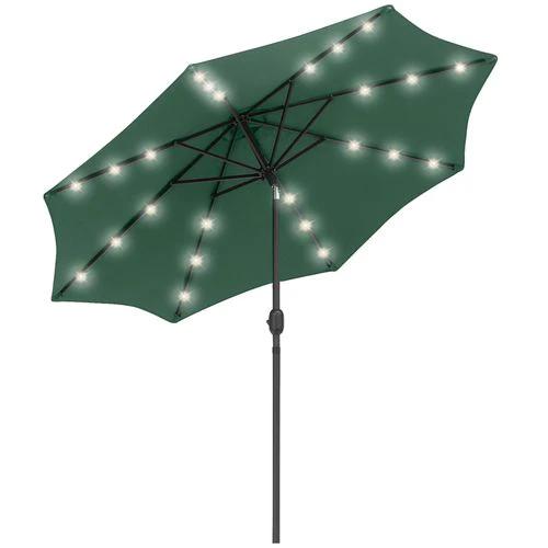 Outsunny 9 Foot LED Solar Powered Parasol Umbrella with UV Protection for Outdoor Gatherings by Outsunny