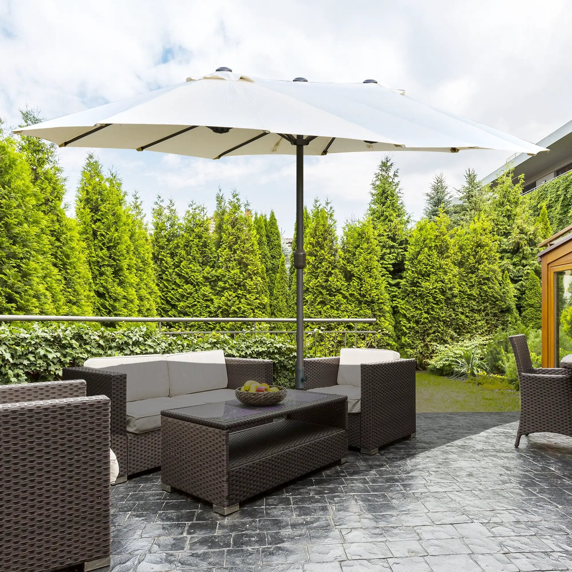 Outsunny 4.6m Garden Parasol Double-Sided Sun Umbrella Market Shelter Canopy - Parasol