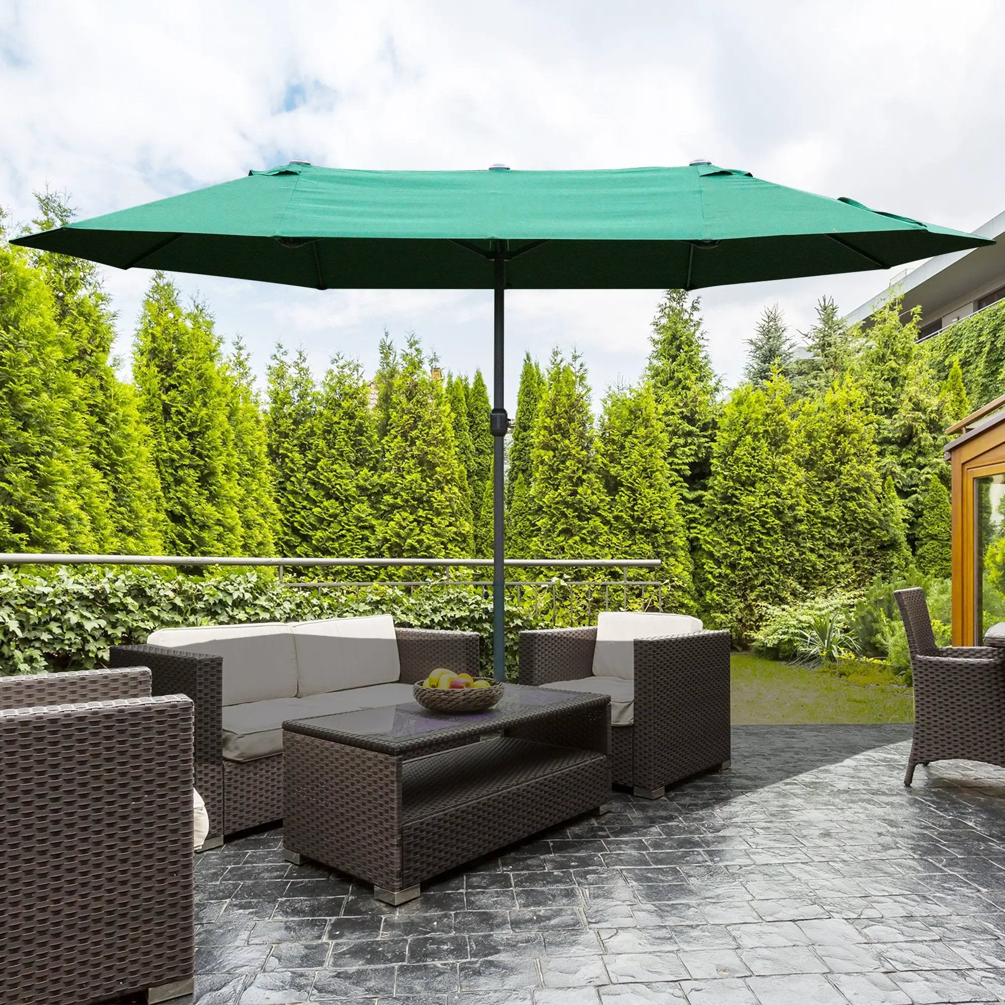 Outsunny 4.6m Garden Parasol Double-Sided Sun Umbrella Market Shelter Canopy - Parasol