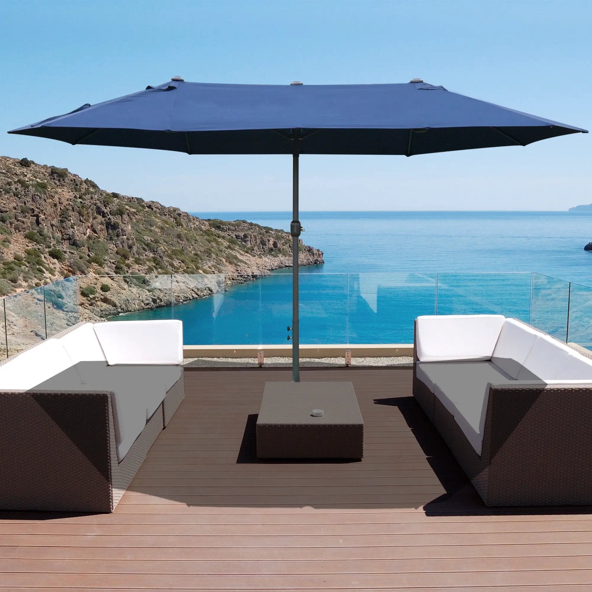 Outsunny 4.6m Garden Parasol Double-Sided Sun Umbrella Market Shelter Canopy - Parasol