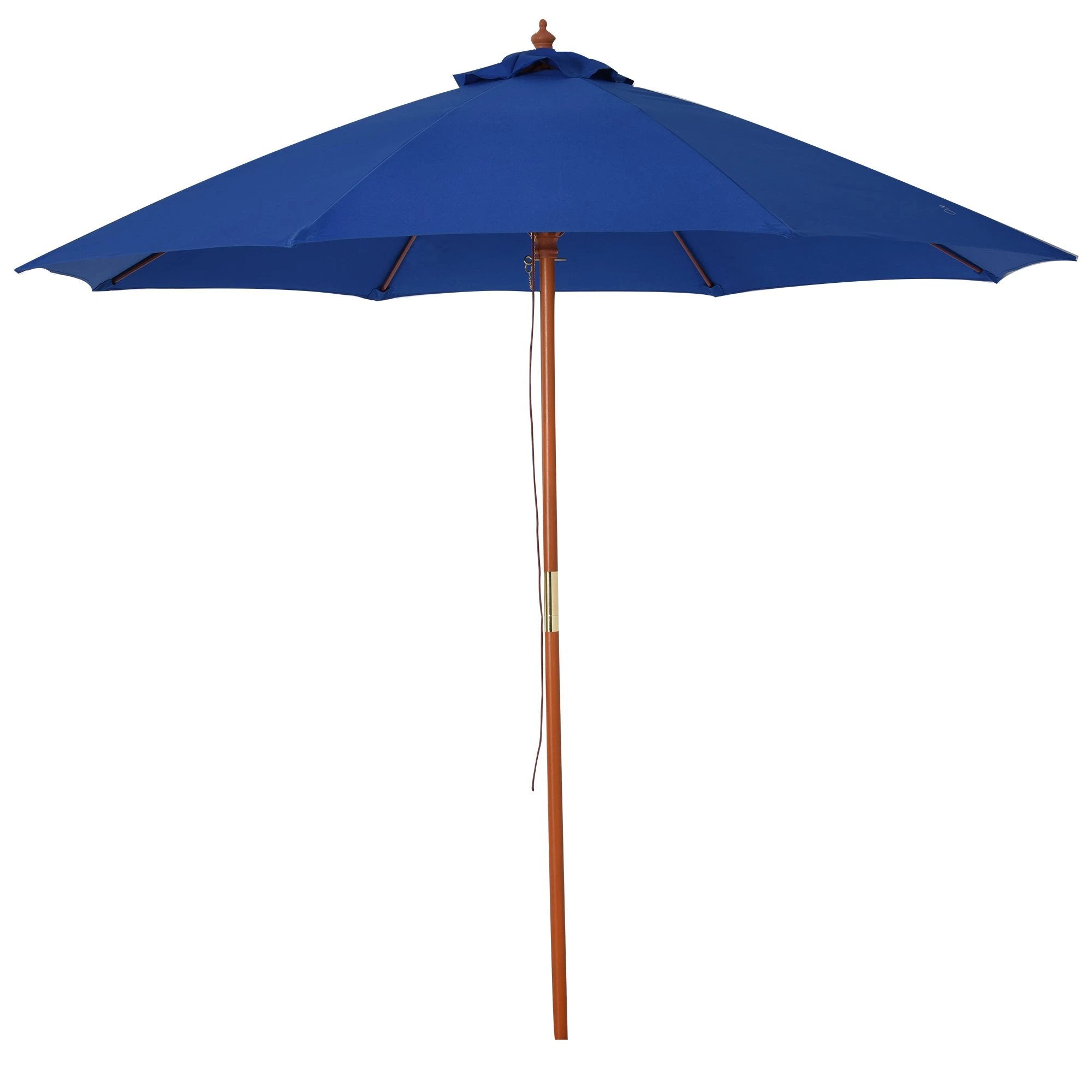 Outsunny 2.5m Wood Garden Parasol Sun Shade Patio Market Umbrella Canopy with Top Vent - Parasol