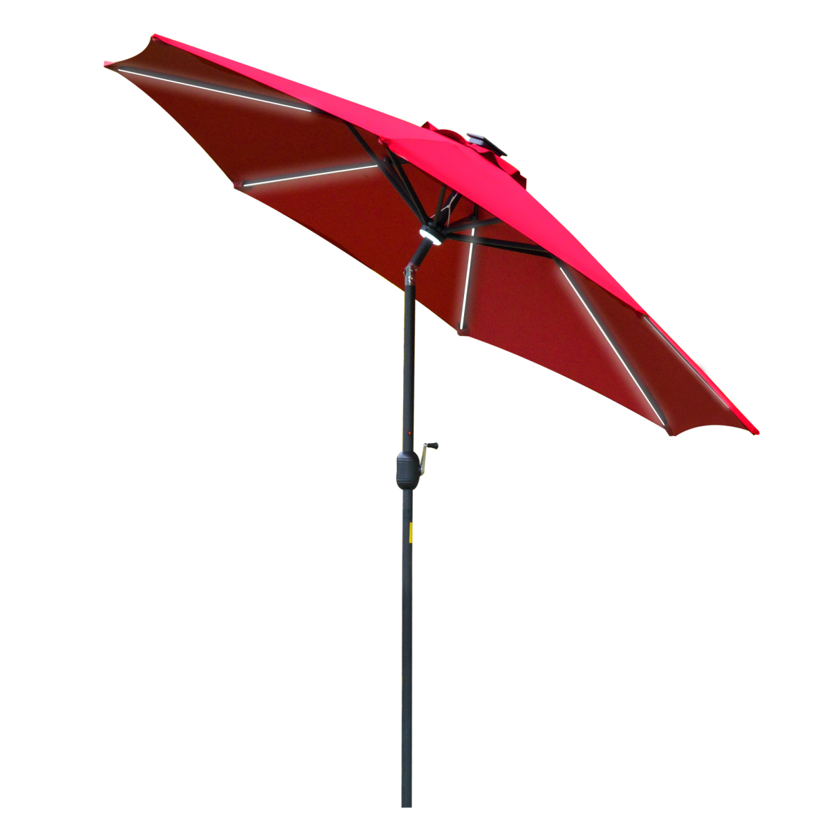 Outsunny 2.7m Garden Parasol Sun Umbrella Patio Summer Shelter w/ LED Solar Light - Parasol