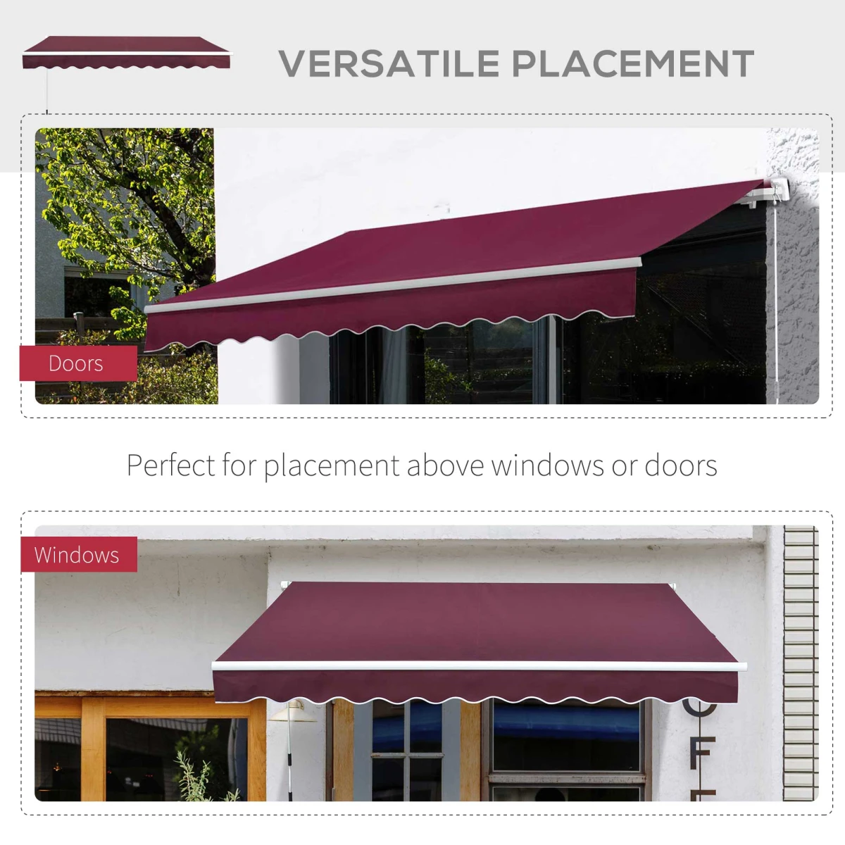 Outsunny Outsunny Awning 3m x 2.5m Aluminum Frame Patio - Cover