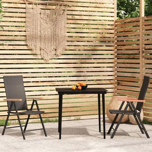 vidaXL 5 Piece Garden Dining Set Black and Brown Poly Rattan by vidaXL