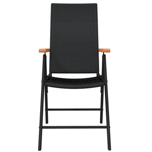 vidaXL vidaXL 5 Piece Garden Dining Set Black and Brown Poly Rattan - Garden Set