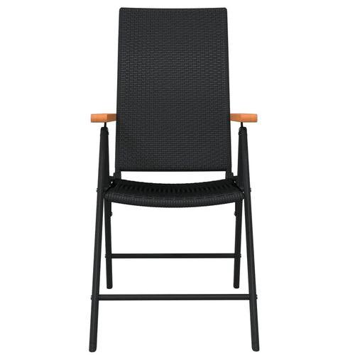 vidaXL 5 Piece Garden Dining Set Black and Brown Poly Rattan by vidaXL