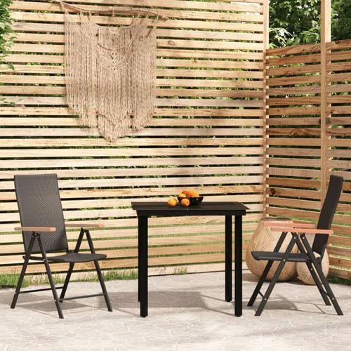 vidaXL 5 Piece Garden Dining Set Black and Brown Poly Rattan by vidaXL