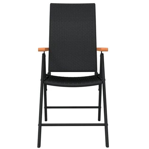 vidaXL 5 Piece Garden Dining Set Black and Brown Poly Rattan by vidaXL
