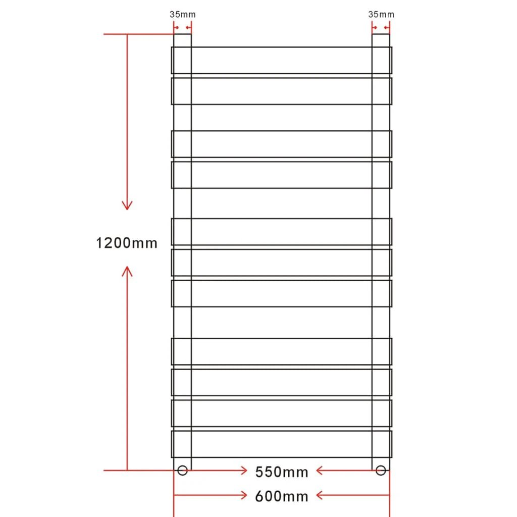 Premium Towel Radiator 600x1200 Dual-Use Bathroom by vidaXL