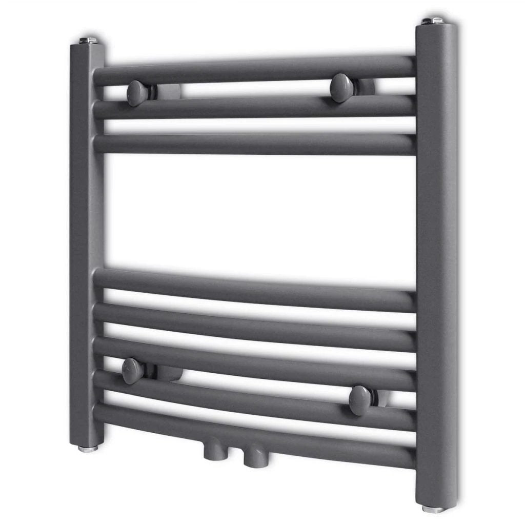 vidaXL Quality Grey Towel Rail Radiator 480x480mm Dual Purpose Hydronic Heating For Bathroom - Radiator