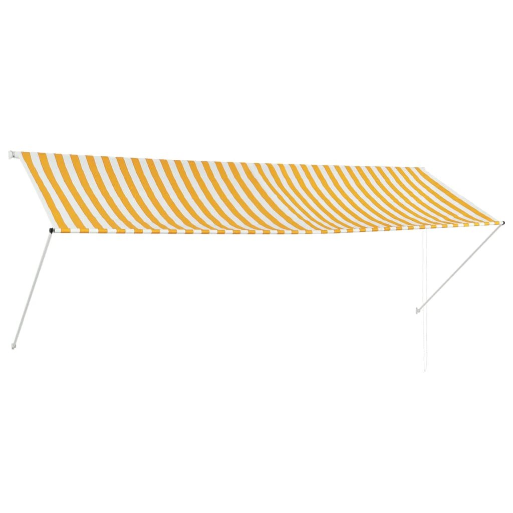 VidaXL Retractable Awning 100x150 cm Blue White PA-Coated Fabric UV-Resistant for Patio by vidaXL