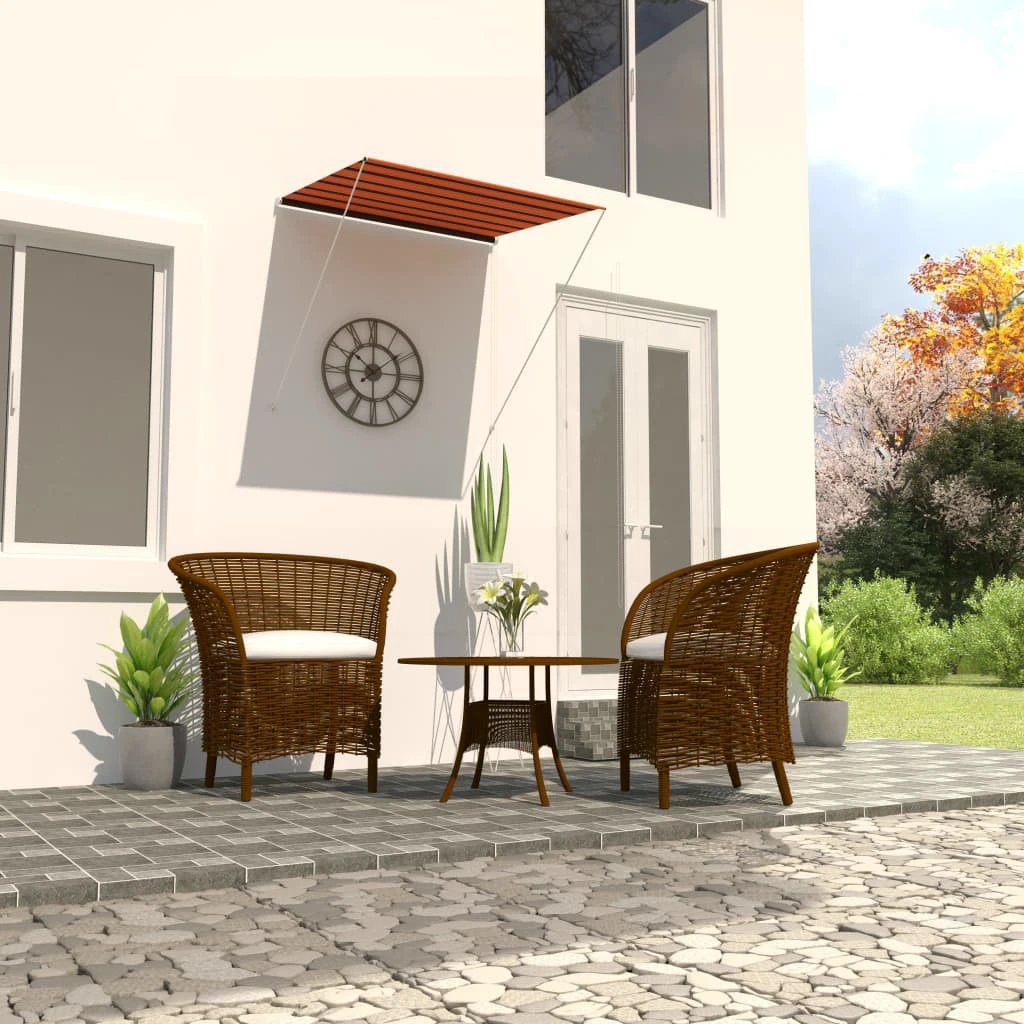 vidaXL VidaXL Retractable Awning 100x150 cm Blue White PA-Coated Fabric UV-Resistant for Patio - Cover